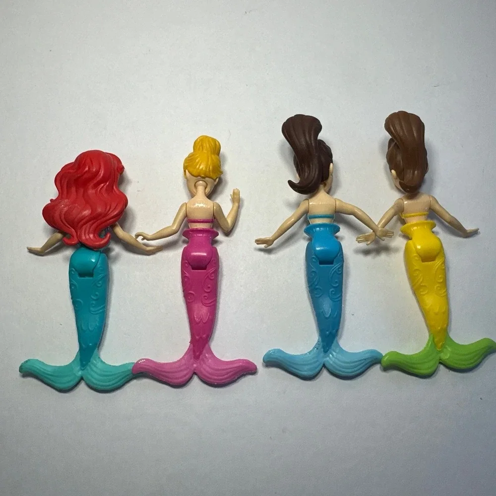 Disney Princess The Little Mermaid Ariel Sisters Polly Pocket Doll Lot Of 4